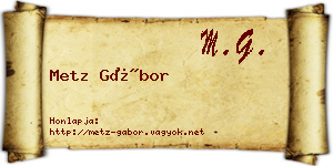 Metz Gábor névjegykártya