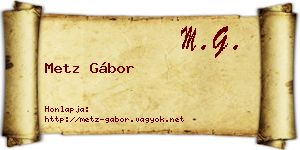 Metz Gábor névjegykártya